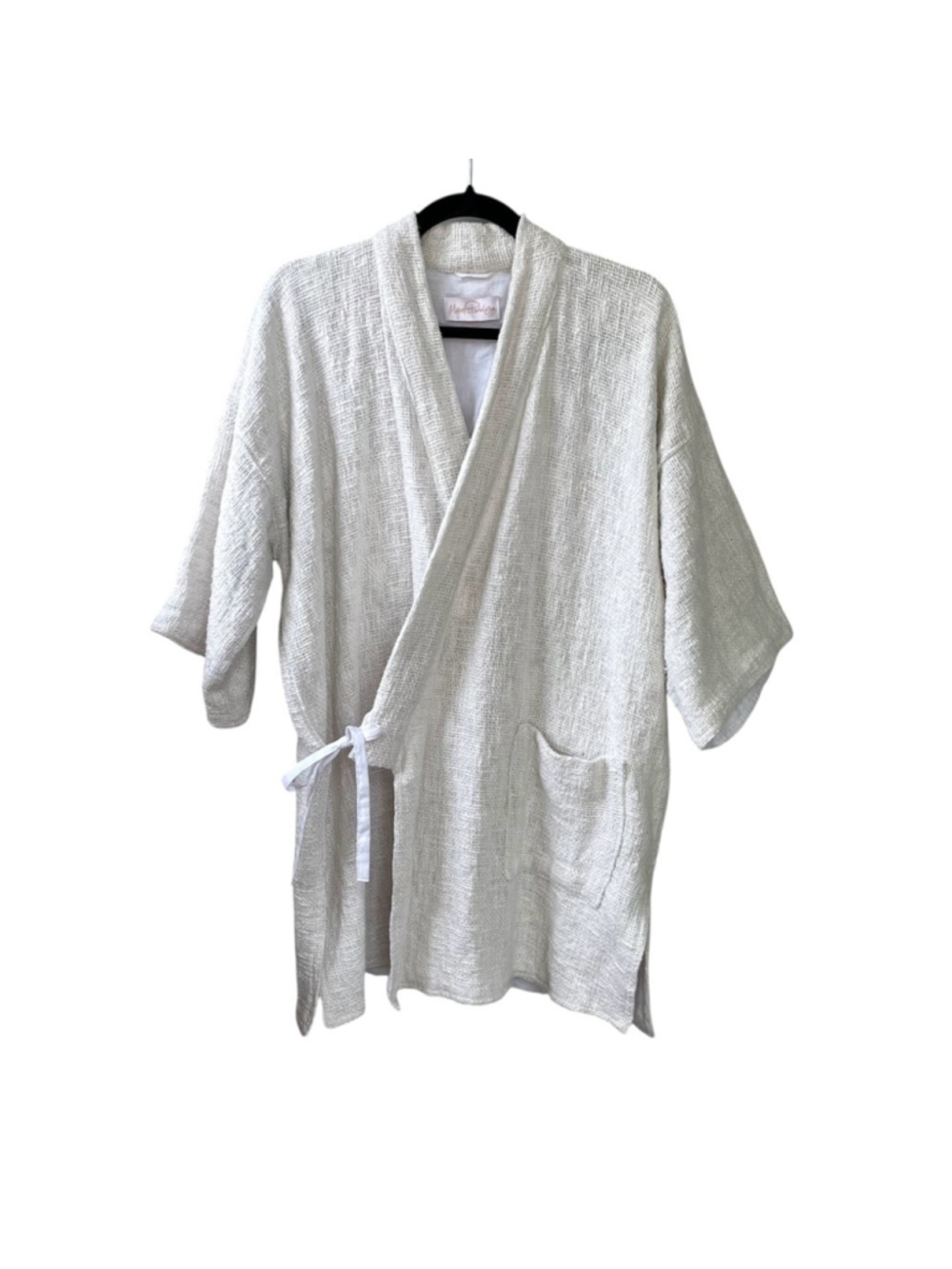 MYRA PENALOZA Cotton kimono-style robe tie closure and pockets XL